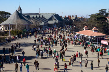 The Ridge area on Mall road in Shimla